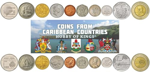 10 Different Coins from Caribbean Countries - Old Collectible West Indian Cash Lot - For Coin Bank, Holders And Collection Album