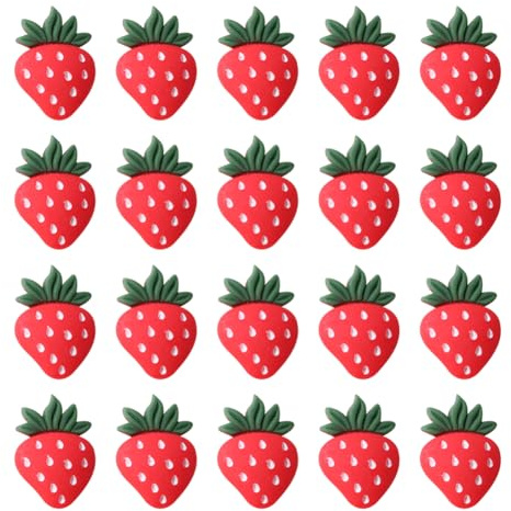 25 pièces Décorations de gâteau d'anniversaire fraise - Décorations de cupcake rouges à baies sucrées - Décorations de cupcake pour fête - Décorations de gâteau pour baby shower - Décorations de