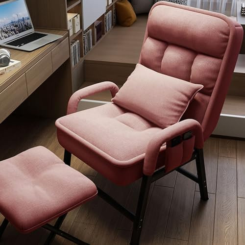Verstellbare Rückenlehne, moderner Loungesessel mit Fußhocker, Metallrahmen, Akzentsessel für Schlafzimmer, Wohnzimmer, bequemer Lesesessel