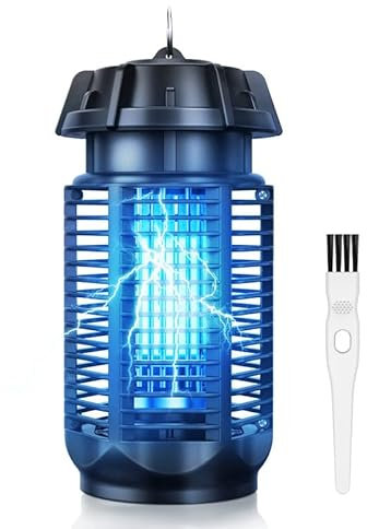 YEEFON Lampada Antizanzare Elettrica, 3000V 20W Zanzariera Elettrica con Spazzola di Pulizia, Impermeabile IPX4 Lampada Trappola,Non Tossico Trappola per Zanzare per Sicuro per Uomini e Animali
