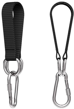 2 Stück Nylon Tragbarer Reißfester Baumschaukelgurt Hängematte Befestigung Schaukel Aufhängungsset mit 2 Karabinern und 2 D Ringen, Outdoor Aktivitäten Garten Camping Schaukel Hängesessel Hängematte