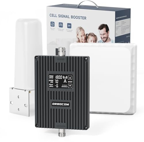 ORBOCOM Amplificatore Segnale Cellulari Supporta le Bande 1/3/7/8/20 Ripetitore Segnale Cellulare 5G 4G 3G LTE GSM Per Tutti Gli Operatori Come TIM Tre - Display LCD Ad Alta Definizione