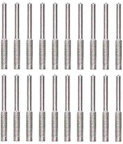 Yosoo Health Gear Chainsaw Sharpener Drill Bit, 20PCS Chainsaw Burr Grinding Stone Diamond Polishing Grinding Stone Sharpening Kit (4.8mm)
