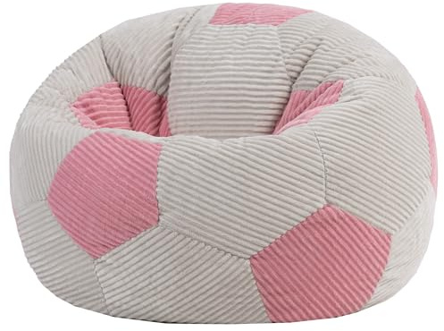 Icon Fußball Cord Sitzsack Kinder mit Füllung, Rosa