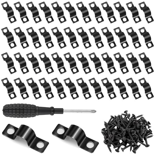 50 Stück 6mm Doppelstabmattenzaun Befestigung mit 100 Schraube Schwarz