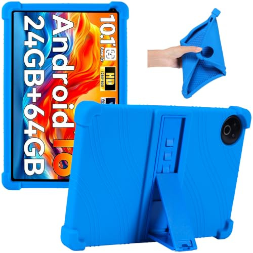 Junfire Silicone Case for MUISOO/Gleeso 10.4 inch Tablet Android 16/15 | MSOKB1001 / KB1004 2026 Case with Kickstand for MUISOO 10.4 Inch Tablet 10.1 2025, Blue