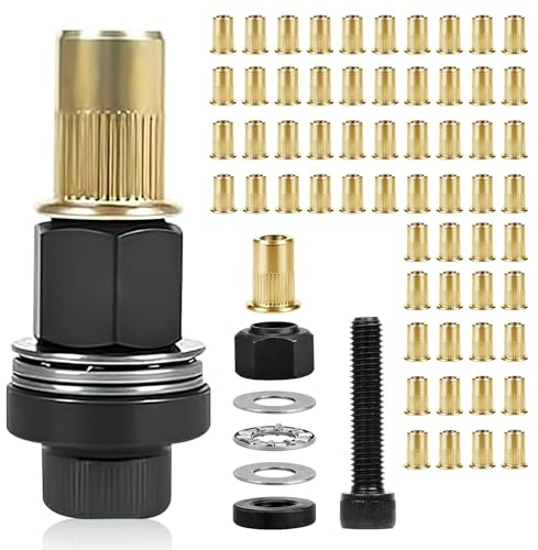 KOVSGQ Remachadora de Tuercas Remachables Remaches Roscados Tuerca Remachable Remache Tuerca 61Stk M8 Juego de Cabezales Para Remachar a Mano Remachadora Manual de Cabezales kit Contiene 60 Tuercas
