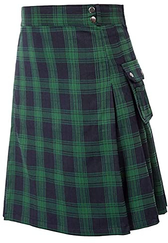 Générique Kilt Ecossais Homme Tartan Utility Kilts pour Homme TartanKilt avec Bretelles et Grandes Poches Cargo avec Poches Traditionnelle Médiévale Écosse Jupe Plissée
