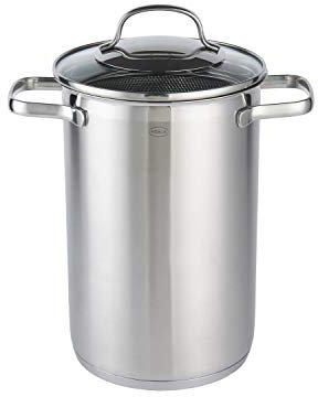 RÖSLE ELEGANCE Spargel und Pastatopf, Hochwertiger Topf zur Zubereitung von Nudeln oder Gemüse, 4,5 Liter, Edelstahl 18/10, Siebeinsatz, Spülmaschinengeeignet, 30.5 x 17.3 x 24.7 cm, Silberfarben