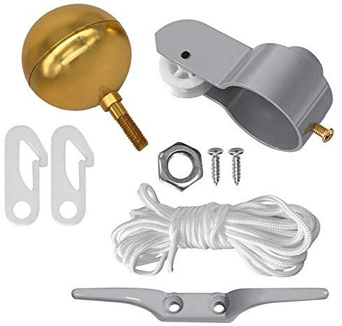 Kit Di Riparazione Di Parti Di Palo Di Bandiera Accessori Per La Sostituzione Di Pulegge Per Camion Hardware Gancio Per Tacchetta A Sfera In Oro