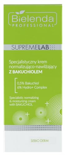 Bielenda Professional Supremelab Sebio Feuchtigkeitscreme Gesicht Damen mit Bakuchiol 50 ml - Moisturizer Face Feuchtigkeitsspendende Pflege für Fettige und Mischhaut - Tagescreme & Nacht