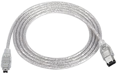 YACSEJAO Firewire DV Cable IEEE1394 6 Pin to 4 Pin Male to Male iLink Adapter Cord Cable for Digital Camera（4.9Ft/1.5M）