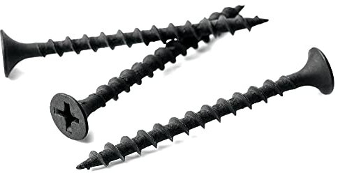 4.2mm x 90mm Black Phosphate Phillips Countersunk Drywall Screws Plasterboard Wood Screw Bugle Head (Pack of 50) A11CD