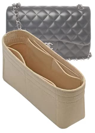 Lckaey Handtaschen-Organizer-Einsatz für Taschen, mittelgroße klassische Flap Bag, Filzorganizer, 2009beige-M
