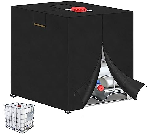 VANSHEIM IBC Tank Abdeckung Wassertank 600L IBC Container Abdeckplane | IBC Wassertank Abdeckung Wasserdicht Winddicht UV beständig Schutzhülle für IBC-Tank, Container Regenwassertank 120x80x100cm