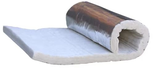 Keramikfasermatte Hochtemperatur-Kesselisolierung Baumwolle Feuerfeste Isolierung Baumwolle mit Aluminiumüberzug (61X100cm/24inX39.3in,Thick:30mm/1.1in)