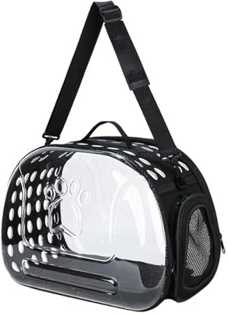 Milageto Transportín Transparente para Gatos, Bolsa portátil para Transportar Gatos, Transparente, Plegable, de Lados Suaves, para Cachorros, Perros pequeños,