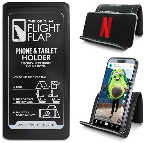Flight Flap Handyhalterung Flugzeug – Flexibler Handyständer & Handyhalter für Flugreisen – Handyhalterung Tisch & Schreibtisch – Handy Halter für Reisen, Smartphone Ständer & Phone Holder Kompakt