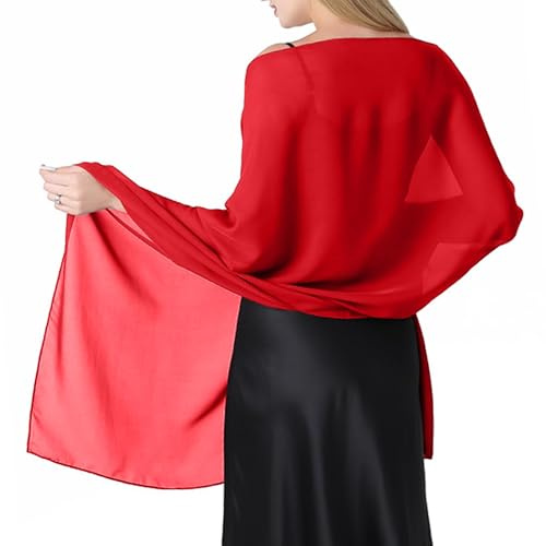 Lamca Damen Sheer Chiffon Tücher und Wraps - Elegante Einfarbig Umschlagtuch Schal - Sommer Leicht Schultertuch Stola für Abendkleid, Hochzeit, Alltag