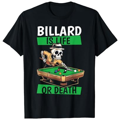 Billard Cue Queue - Kö Spieler Billard T-Shirt, Herren, Schwarz, 5XL