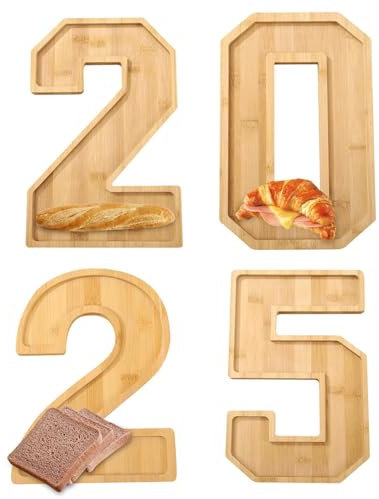 Joberio Fillable Numbers - Charcuterie Board | 2025 Wooden Cheese Board | Letter Trays Fillable for Food | Number Boxes for Charcuterie Letter Trays for Food | Favors Candy Cake Box for Baby Birthday