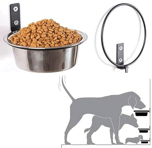 MYAYD 1 Set Wall Mounted Dog Feeder, Elevated Dog Bowl, Puppy Feeder, Puppy Dog Bowls, Pet Water Bowl, Hanging Pets Bowls, Dog Bowl Elevated Wall Mounted Cat Food Bowl (S)