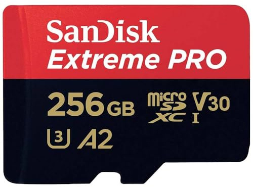 SanDisk Extreme PRO microSDXC-Karte 256 GB Class 10, UHS-I, v30 Video Speed Class stoßsicher, Wasserdicht
