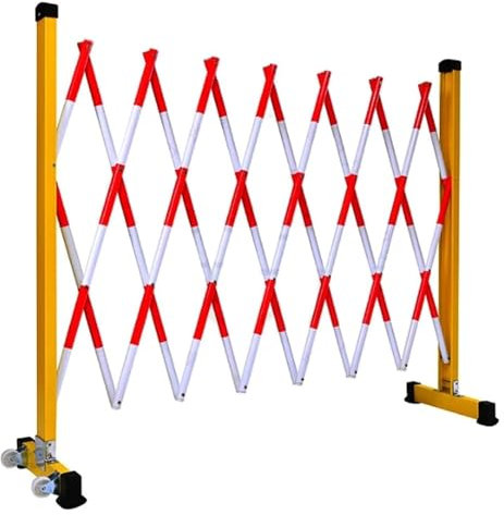 YAYREC Einziehbarer Verkehrszaun,Sicherheitszaun, Tragbare Verkehrsbarriere, erweiterbare Straßensperre, Zaunisolierung, geringes Gewicht, einfach zu bewegen(1.2x6m)