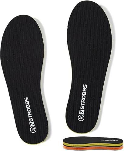 7STROBBS Komfort Einlegesohlen Damen & Herren, Memory Foam Einlagen Beidseitig Erhältlich, Weiche Schuheinlagen für Sport Freizeit, Deodorant Einlegesohle für Sneaker, Schwarz EU43