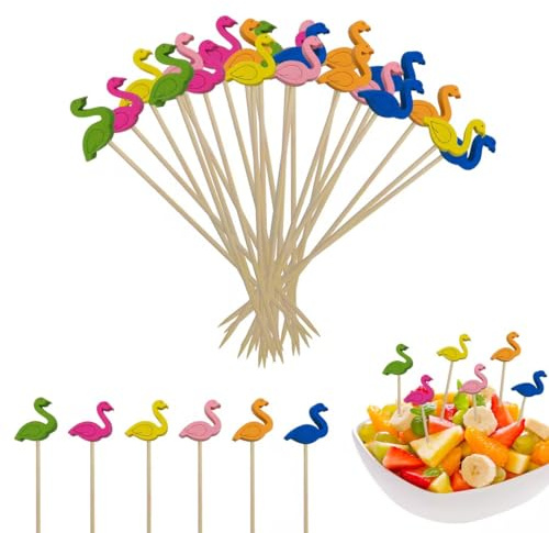 AIZHAZHA 100 Pièces Brochettes Cocktail, 12 CM Pique Cocktail Bois, Pique Aperitif, Pic Brochette Bois pour Décorée Snacks, Fingerfood, Fruits, Déco Fêtes, Boissons, Sandwichs, Cake