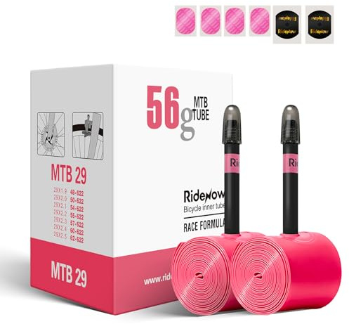 RideNow TPU-slang, kompatibel 29 x 1,9–2,5 E cykel/elcykel/mountainbike, 2-pack 56 g ultralätt cykelslang med Presta ventil 45 mm