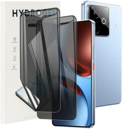 KUSINHOKA Protector Pantalla de Privacidad para Realme GT 7/GT 7T, [2 Piezas] Anti-Espía Hidrogel Flexible Full Cobertura Película Protectora, Anti-arañazos Film Protector para Realme GT 7T/GT 7