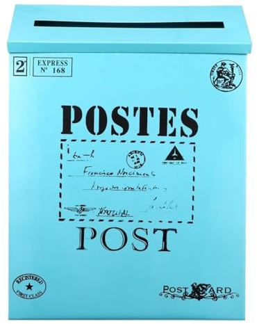 BVFDPPWQ Letterbox Mailbox Dropbox Postbox Retro Tin Mailbox Home Fence Decor Outdoor Hanging Planter Wall-Mount Mailboxes Decorations Letter Box Mailboxes Post Box