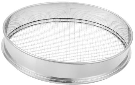Kichvoe Tamis à Terre en Acier Inoxydable épais pour Compost, Sable et Cailloux. Convient aux seaux de 30 cm de diamètre.