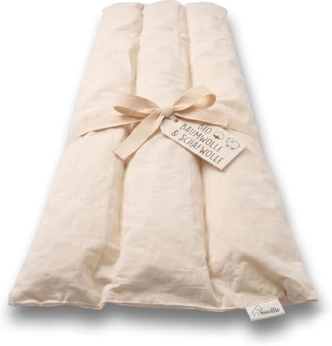 Swollie Universal Schafwoll Matratze für Baby-Federwiege | Bezug aus Bio-Baumwolle | Füllung aus Schafwolle | Formstabil und bequem
