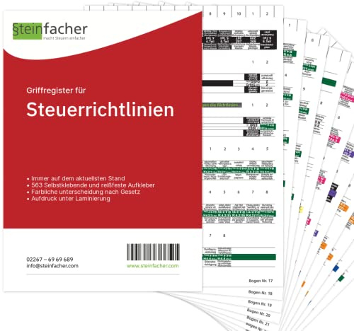 Steinfacher Griffregister für STEUERRICHTLINIEN (MIT amtlichen Überschriften)