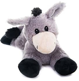 Habibi Plush Wärmekissen/Stofftier f. Kinder und Erwachsene – 1837 Esel mit Hirsefüllung, Wärmekuscheltier zum Erwärmen in der Mikrowelle/Backofen, ideal auch für Babys
