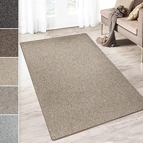 casa pura Teppich Läufer Carlton | Flachgewebe dezent Gemustert | Teppichläufer in vielen Größen | als Küchenläufer, Flurläufer (Beige - 66x100 cm)