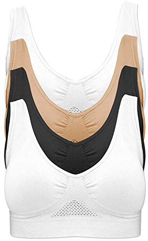 Comfort Air Cooling Seamless Bra Senza Ferretto in Confezione da 4 Pezzi Ideale Mentre dormi, Mentre Fai Sport, Mentre lavori o nel Tuo Tempo Libero