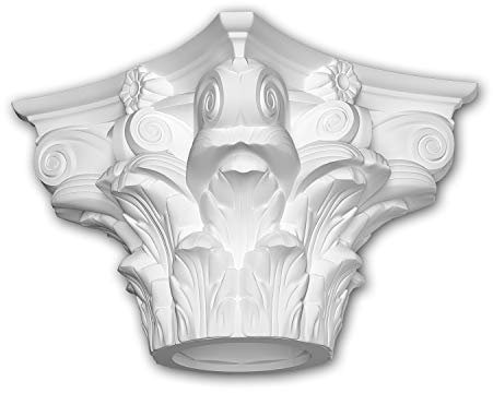 PRO[f]home® - Chapiteau de colonne 411302 Moulure de façade Colonne Élément de façade style corinthien blanc Profhome