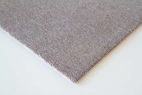 Steffensmeier Velours Teppichboden Venezia Meterware | Auslegware für Kinderzimmer Wohnzimmer Schlafzimmer | Grau, Größe: 100x200 cm