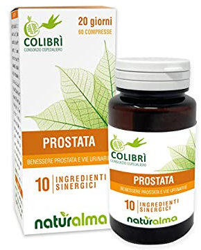 Prostata Naturalma e Consorzio Colibrì 60 compresse da 1000 mg - Ortica, Epilobio, Serenoa, Zucca, Mais, Polline, Soia, Licopene, Zinco e Selenio - Integratore alimentare - Naturale