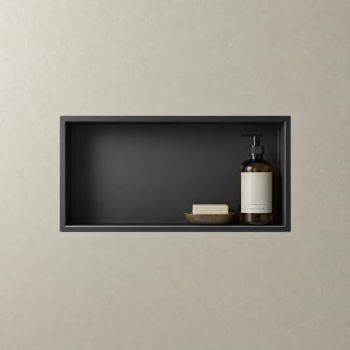 Mai & Mai Nicho de Ducha para Baño Negro 30x60x8,3 cm Estante Empotrable para Cuarto de baño de Acero Inoxidable MBK01
