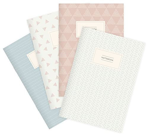 etmamu 124 4er-Set Notizhefte Hand-Drawn Patterns A5 Blanko