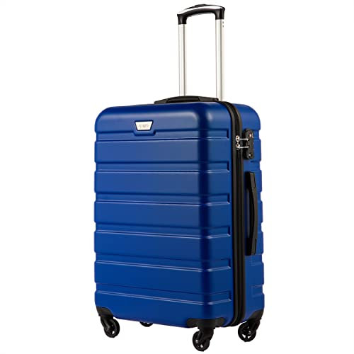 COOLIFE Handgepäck Koffer für EasyJet, 56cm M, PC+ABS, Hartschale, Leicht Robuster, Reisekoffer mit 360° Spinner Räder, YKK Reißverschluss, TSA Zahlenschloss, Blau