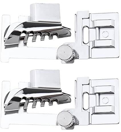 VGOL 2 Stück Nähmaschinen Schrägband Binderfuß Verstellbarer Metallband Schrägband Binder Nähfüße mit Niedrigem Schaft für meisten Haushaltsnähmaschinen