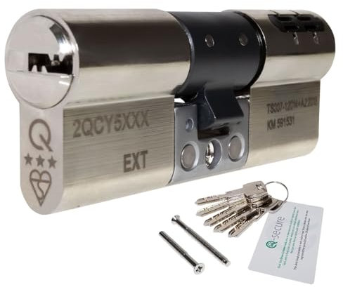 Nickel, 35/35 (70mm) greenteQ Orion TS007 3-Star Anti-Snap Euro Cylinder Lock Door Barrel