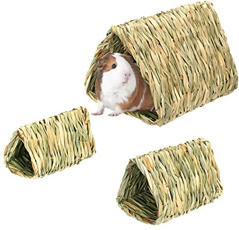 Lecerrot Guinea Straw Tunnel | Foldable Edible Woven Animal Huts - Pet Supplies for Rabbits, Guinea Pigs and Other Small Animals to, Sleep and Eat