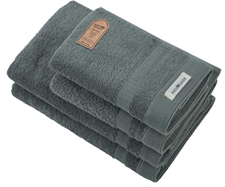 PandaHome Handtuch Set aus Baumwolle 100%, 2 Badetucher, 2 Handtücher | Towel, Schnelltrocknend Weich Saugstark 500 g/m² (Ovilgrün)