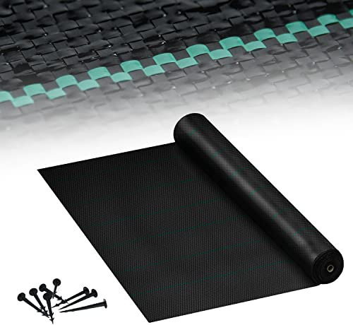 TRMLBE Panno per Erbacce 20m² Telo da Giardino Pellicola da Giardino Permeabile all'Acqua 100g/m² Anti-UV Tessuto in Vello per Erbacce Panno per Substrato (2 x 10m)